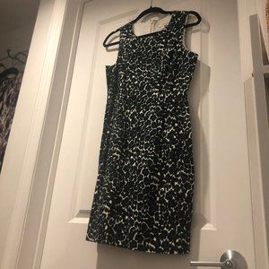 Green Leopard Print Sleeveless Dress